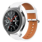 Samsung Galaxy Watch 46mm / Gear S3 Classic / Gear S3 Frontier klockarmband i äkta läder - Vit