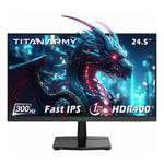 TITAN ARMY P2510HS Moniteur de jeu, écran IPS rapide CSOT 24,5 pouces 1920 x 1080, taux de rafraîchissement de 300 Hz, HDR400, 121 % sRGB, temps de réponse GTG de 1 ms, Adaptive-Sync