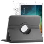 ebestStar - Coque iPad Pro 11 Housse protection Etui PU Cuir Support Rotatif 360, Gris + Film écran en VERRE Trempé [Dimensions PRECISES Tablette : 247.6 x 178.5 x 5.9mm, écran 11'']