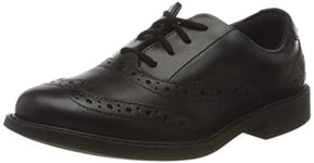 Clarks Scala Brogue K, Chaussure de Robe d'uniforme Garçon, Cuir Noir, 35 EU