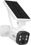 4MP Caméra de Surveillance WiFi Extérieure sans Fil Solaire,Caméra IP sur Batteries,Vision Nocturne en Couleur Détection PIR,Alarme Sirène Audio Bidirectionnel,IP66 Compatible Kit(Q1400)