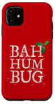 Coque pour iPhone 11 Citation Anti-Noël de Dickens Scrooge un Bah Humbug