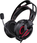 Casques De Jeu, Casque Stéréo Avec Microphone, Casque Pc Filaire Avec Micro Antibruit, Casque De Jeu Supra-Auriculaire Pour Pc/Mac/Ps4/Ps5/Nintendo Switch/Xbox One