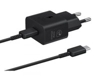 Samsung EP-T2510N GaN vegglader USB-C 25W + kabel, svart