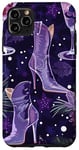 Coque pour iPhone 11 Pro Max Noel Violet Vintage Pois Esthétique Côtier