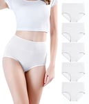 wirarpa Culotte Femme Coton Taille Haute Slips Lot de 5 Blanc Taille 5XL