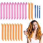 URAQT Hair Rollers for Long Hair, 55cm Spiral Curlers, No Heat Hair Curlers Styling Kit with Styling Hooks, DIY Hairstyle Styling Tools for Women Girls (20 Pack)