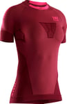 X-BIONIC Women Invent 4.0 Run Speed Short Sleeve Shirt - Namid Red/Neon Flamigo, Medium