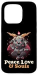 iPhone 15 Pro Peace Love Souls Demon Goat Pentagram Satanic Cute Baphomet Case