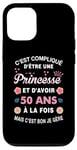 Coque pour iPhone 15 Cadeau 50 ans Princesse 50e Anniversaire Humour