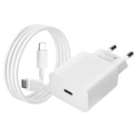 Chargeur Secteur Google Original USB-C 18W + Câble de Charge USB-C Blanc