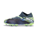 PUMA Future 7 Match FG/AG Jr Soccer Shoe, Gray Skies White-Fizzy Apple, 37.5 EU