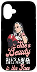 iPhone 16 Plus Boxing Girl Vintage She'S Beauty She'S Grace She'Ll Punch Case