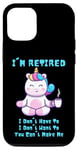 Coque pour iPhone 12/12 Pro Cadeau de départ à la retraite Licorne avec inscription I'm Retired