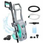 HAUSHOF High Pressure Washer 2 IN 1, Portable Electric Jet Washer 135 Bar 426L/H with Rotating Nozzle 0-120°, Idea for Patio Car Garden Fences Yard Cleaning