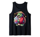 Tortoise Turtle Drinking Bubble Tea Japanese Kimono Tank Top