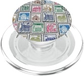 Vintage Travel Stamps Pop Grip Support de téléphone PopSockets PopGrip pour MagSafe