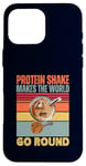 Coque pour iPhone 16 Pro Max Le shake protéiné fait tourner le monde drôle Gym Fitness