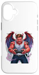 iPhone 16 Plus Battle Scarred Devil Angel Unleashed Power Tee. Case