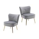 Wahson Office Chairs - Fauteuil de Salon Confortable Lot de 2 Fauteuil Scandinave avec Siège Épais Chaise Salon Rembourrée pour Salon et Chambre,