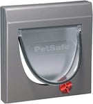 PetSafe Chatière Classique Staywell 4 options de fermeture Manuel - fermeture magnétique, pour bois, verre, PVC, murs de briques, assemblage facile, résistant aux intempéries, avec tunnel, gris