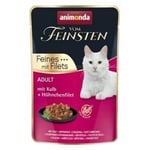 animonda Vom Feinsten Nourriture pour Chat Adulte - Nourriture Humide pour Chats Adultes - Fine avec Filets - avec Veau + Filet de Poulet - 18 x 85 g