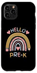 Coque pour iPhone 11 Pro Hello Pre-K Crayon arc-en-ciel pour enfant