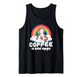 Coffee Is Real Magic Unicorn Rainbow Tank Top