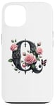 Coque pour iPhone 13 Letter Q Initial Floral Monogram Rose Pink Flower Butterfly