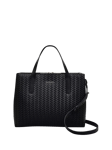 Radley Dukes Place Icon Leather Weave Triple Compartment Zip Top Grab Bag, Black