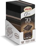 Valor Sugar Free Dark Chocolate Bar - Dark Diabetic Chocolate - Smooth Sugar free made with 70% Cacao, Sweetened with Stevia, Gluten Free, Vegan, by Master Chocolatiers, Box 17 100g Bars