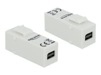 Delock Keystone Module - Displayport-Adapter - Mini Displayport (Hona) Till Mini Displayport (Hona) - Stöd För 4K - Vit