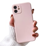 iPhone 12 Pro Tunt Rosa Mobilskal med Linsskydd 1mm TPU rosa