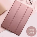 (Rose gold)Tablettikotelo Samsung Galaxy Tab A 8,0" 2019 Nahkainen Smart Sleep wake kolminkertainen jalusta Kiinteä kansi SM-T290/T295 tietokoneen kuorille ja kuorille