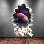 3D Full Colour Deep Space Planets Wall Art Sticker Boy Decal Mural Graphic Print WSD20