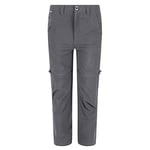 Regatta Highton Z/O Kids' Water-Repellent, Stretch, Zip Off Trousers. Featuring DWR and Isoflex Technologies. Suitable for Hiking. Seal Grey