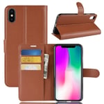 Coque iPhone XR - Nouveau PU Cuir Portefeuille avec Support Antichoc Coque Etui iPhone XR (6.1") - Marron