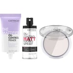 Catrice Kasvojen meikki Pohjustusvoide The Matte Face Pro Set All Matt Plus Shine Control Powder 001 Universal 10 g + The Mattifier Oil-Control Primer 30 ml + Oil-Control Matt Fixing Spray 50 ml