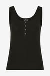 pieces - Linne pcKitte Tank Top - Svart