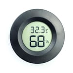 Mini Hygrometer Termometer Rund Digital Fuktighetsmätare Monitor blackA One-size