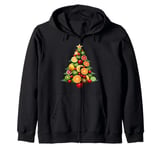 Tropical Fruit Christmas Tree Zip Hoodie