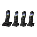 Panasonic KX-TGH724EB Cordless Telephone 4 Handsets Call Block Answering Machine