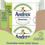 Andrex Ultra Care Washlets, 12 Packs - Flushable Toilet Wipes - Skin Kind Wipes