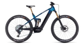 Vtt electrique tout suspendu cube stereo hybrid 140 hpc slt 750 sram xx1 eagle axs 12v 750 wh 29   bleu nebula gris carbon