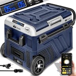 tillvex® Glacière à Compresseur | Congélateur Electrique avec Contrôle WIFI-APP, Port USB, 12/24V 230V | Réfrigérateur jusqu'à -20 °C pour Voiture, Camion, Bateau, Camping (Bleu/avec Batterie, 40 L)