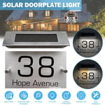 Solar Power 18LED House Number Plaques Door Number Signs Name Plate Custom UK