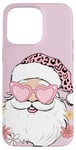 iPhone 15 Pro Max Cute Pink Santa Claus Face Christmas And Heart Glasses Love Case