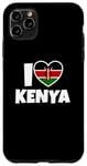 Coque pour iPhone 11 Pro Max I Love Kenya avec le drapeau et le coeur