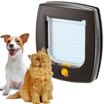 Ferplast Chatiere, Porte pour Chats et Petits Chiens, Installation Universelle, Entrée et Sortie Contrôlables à 4 Voies, Tunnel Partiel, Swing 3 Chatiere pour Chat Chien, Marron