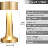 Langaton LED-kosketusvalaisin, ladattava USB-pöytälamppu, tehokas pöytävalaisin, paristokäyttöinen, 3 värilämpötilaa, ravintolaan, keittiöön, ulkokäyttöön, sängyn vieressä